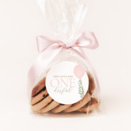 Kleine Miss Onederful roze ballon verjaardag Ronde Sticker