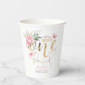Kleine Miss Onederful Schattigee Bloemen 1e Verjaa Papieren Bekers (Voorkant)