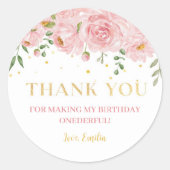 Kleine Miss Onederful Sticker Labels Verjaardag (Voorkant)