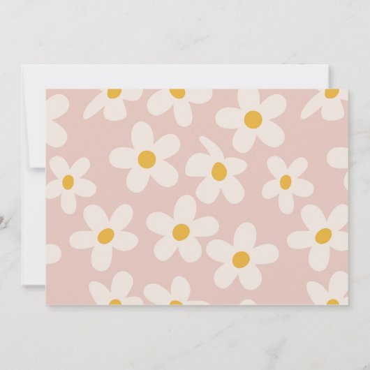 Kleine Miss Onederful uitnodiging | Retrobloem (Achterkant)