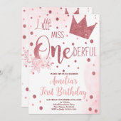 Kleine Miss Onederful Verjaardag, 1e Verjaardag Kaart (Voorkant / Achterkant)