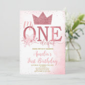 Kleine Miss Onederful verjaardag, eerste verjaarda Kaart (Staand voorkant)