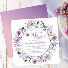 Kleine Miss Onederful Wildflower 1e verjaardag Kaart