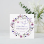 Kleine Miss Onederful Wildflower 1e verjaardag Kaart (Staand voorkant)