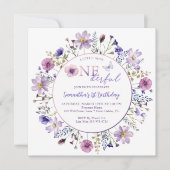 Kleine Miss Onederful Wildflower 1e verjaardag Kaart (Voorkant)