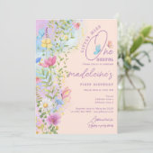 Kleine Miss ONEderful Wildflower 1e Verjaardag Kaart (Staand voorkant)