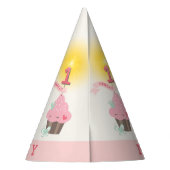 Kleine Miss Pink Cupcake Schattige Meisje's 1e Ver Feesthoedjes (Achterkant)