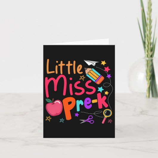Kleine Miss Pre-K Eerste schooldag Terug naar scho Kaart (Voorkant)