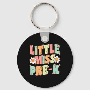 Kleine Miss Pre-K Meisjes Terug naar School Retro  Sleutelhanger