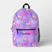 Kleine Miss Prinses Eenhoorn Pastel Regenbogen Bedrukte Rugzak (Voorkant)