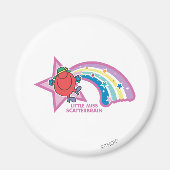 Kleine Miss Scatterbrain | Regenboog en sterren Magneet (Voorkant)