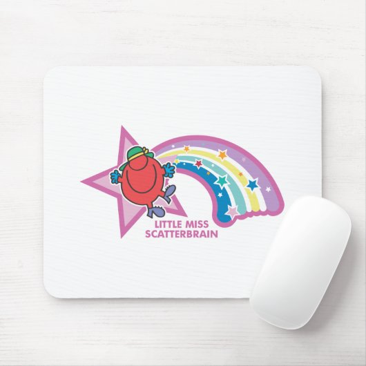 Kleine Miss Scatterbrain | Regenboog en sterren Muismat (Met muis)