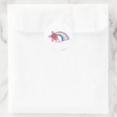 Kleine Miss Scatterbrain | Regenboog en sterren Ronde Sticker (Tas)