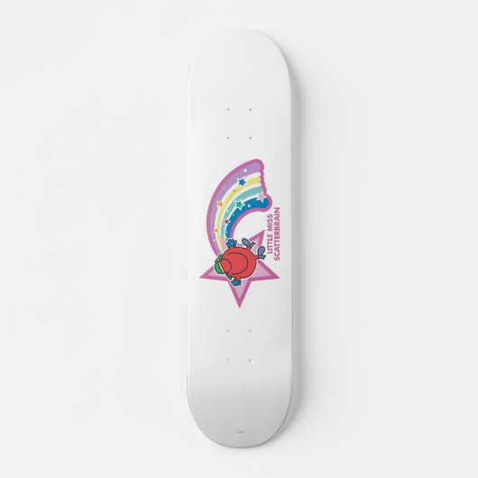 Kleine Miss Scatterbrain | Regenboog en sterren Skateboard (Voorkant)