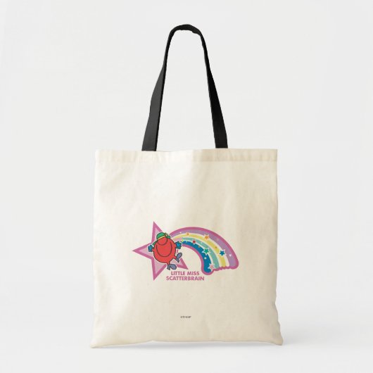 Kleine Miss Scatterbrain | Regenboog en sterren Tote Bag (Voorkant)