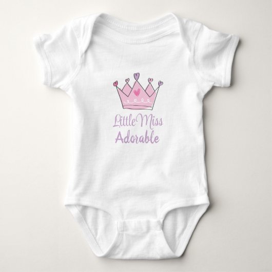 Kleine Miss Schattig, Baby Girl Gift, Custom Romper (Voorkant)