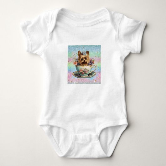 Kleine Miss Teacup Yorkie Romper (Voorkant)