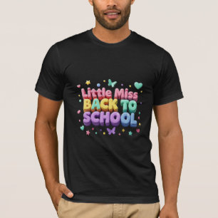 Kleine Miss Terug naar School 3D Pastel T-shirt