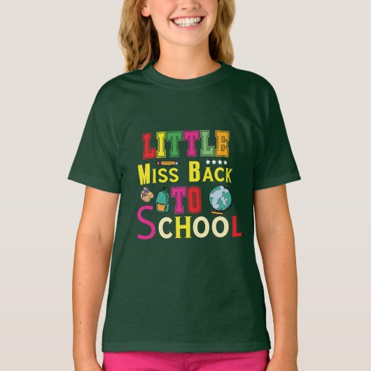 Kleine Miss Terug naar school T-shirt (Voorkant)