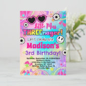 Kleine Miss Threenager 3e Verjaardag Kaart (Staand voorkant)