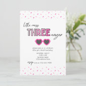 Kleine Miss Threenager 3e verjaardag uitnodiging (Staand voorkant)