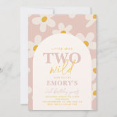 Kleine Miss Twee Wild Uitnodiging | Retrobloem (Voorkant)