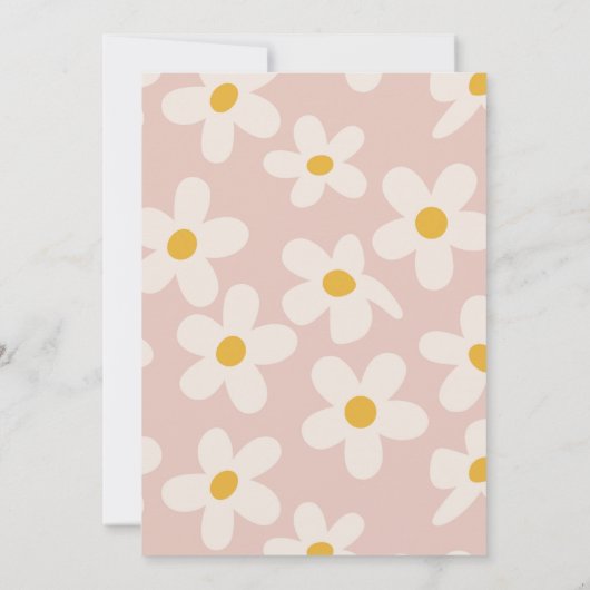 Kleine Miss Twee Wild Uitnodiging | Retrobloem (Achterkant)