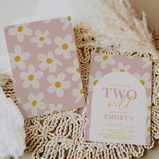 Kleine Miss Twee Wild Uitnodiging | Retrobloem