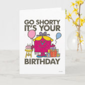 Kleine Miss Verjaardag | Go Shorty versie 2 Kaart (Gele Bloem)