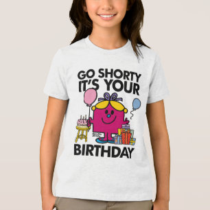 Kleine Miss Verjaardag Go Shorty versie 32 Tri-Blend Shirt