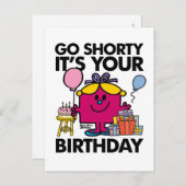 Kleine Miss Verjaardag | Go Shorty versie 34 Briefkaart (Voorkant / Achterkant)