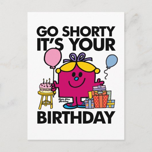 Kleine Miss Verjaardag | Go Shorty versie 34 Briefkaart (Voorkant)