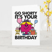 Kleine Miss Verjaardag | Go Shorty versie 3 Kaart (Gele Bloem)