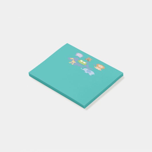 Kleine Misseters Turquoise Cheer Post-it® Notes (Schuin)