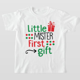 Kleine Mister Eerste Gift Kerstmis T-shirt
