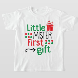 Kleine Mister Eerste Gift Kerstmis T-shirt