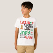 Kleine Mister Jingle de hele weg Kerstmis T-shirt (Voorkant volledig)