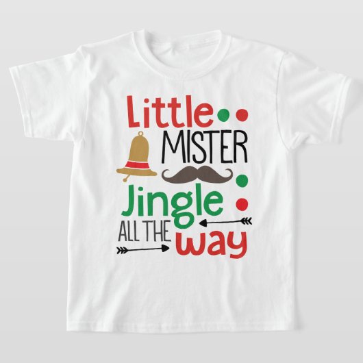 Kleine Mister Jingle de hele weg Kerstmis T-shirt (Laagn)