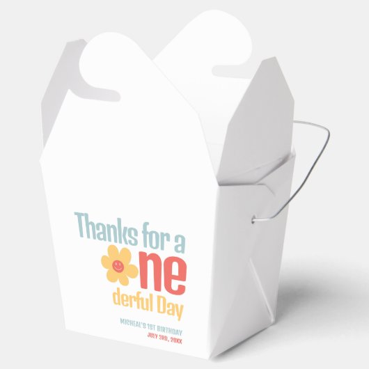 Kleine Mister Onederful Groovy Eerste Verjaardag Bedankdoosjes (Geopend)