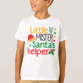 Kleine Mister Santa's Helper Kerstmis T-shirt (Voorkant)