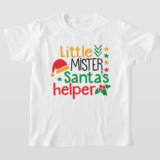 Kleine Mister Santa's Helper Kerstmis T-shirt (Laagn)