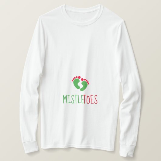 Kleine mistleToes moederschap Lange hoes T-Shirt (Design voorkant)