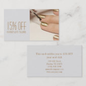 kleine mode schoonheidsnagelspijker visitekaartje (Voorkant / Achterkant)