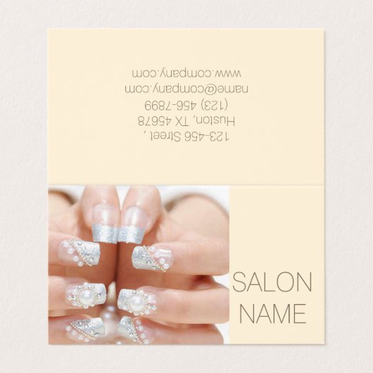 kleine mode schoonheidsnagelspijker visitekaartje (Buitenkant ongevouwen)