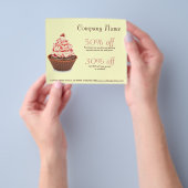 kleine, moderne elegante bakkerij kleurrijke cupca flyer (Hand)