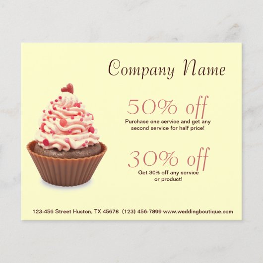 kleine, moderne elegante bakkerij kleurrijke cupca flyer (Voorkant)