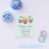 kleine, moderne elegante bakkerij kleurrijke cupca flyer (Enkel)