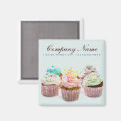 kleine, moderne elegante bakkerij kleurrijke cupca magneet (Voorkant / Achterkant)