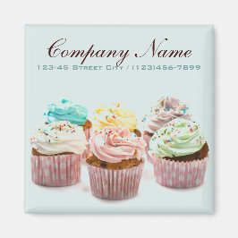 kleine, moderne elegante bakkerij kleurrijke cupca magneet