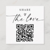 Kleine moderne 'Share the Love'-kaarten met QR-cod Informatiekaartje (Voorkant)